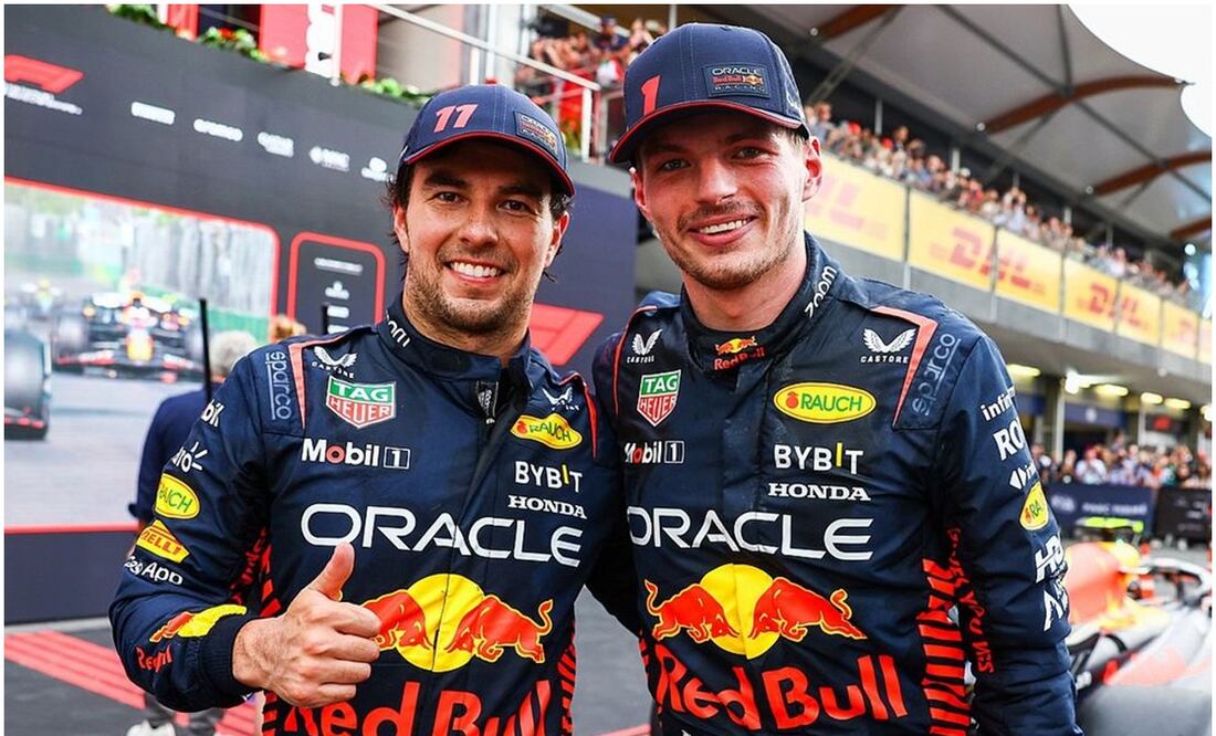 Checo Pérez y Max Verstappen en un GP de Fórmula 1 / FOTO: AFP