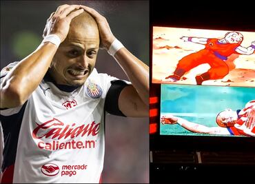 ¡Épico troleo vs CH14! Chicharito fue comparado con Krilin en las pantallas del Estadio Caliente
