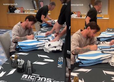 Lionel Messi firmó infinidad de playeras con la que fue campeón del mundo con Argentina