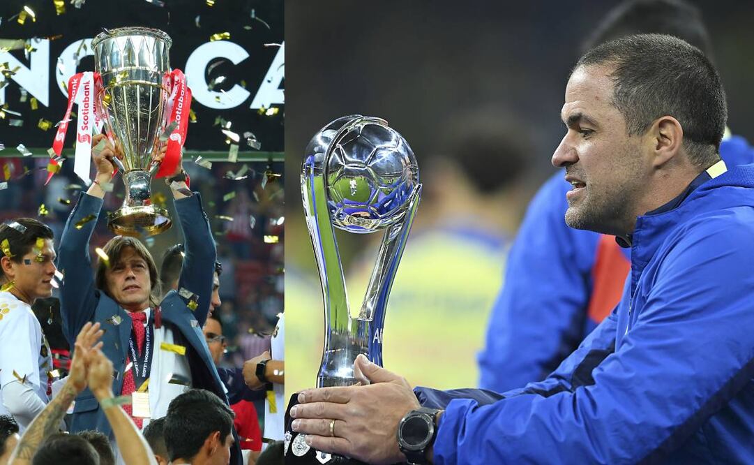 Matías Almeyda logró cinco títulos con Chivas; Jardine suma ya los mismos, pero ninguno internacional. Foto: Especial