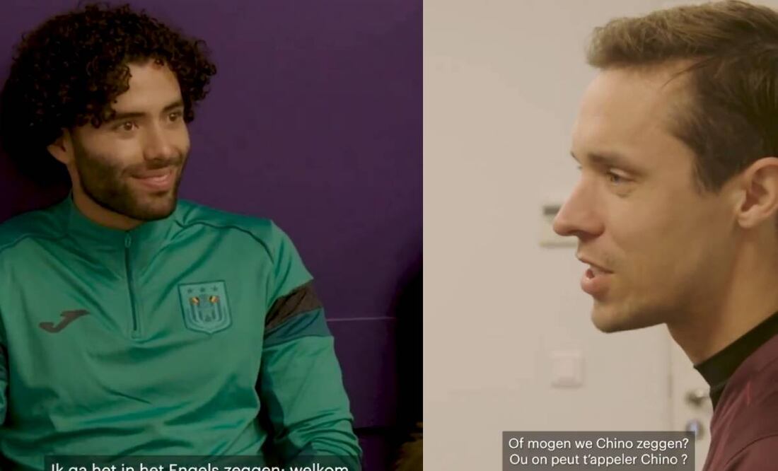 El entrenador del Anderlecht le dio la bienvenida en inglés al Chino Huerta, quien no entendió, porque no habla ese idioma. Foto: Especial