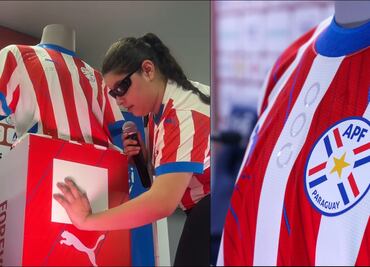 La selección de futbol de Paraguay presentó su camiseta para personas no videntes
