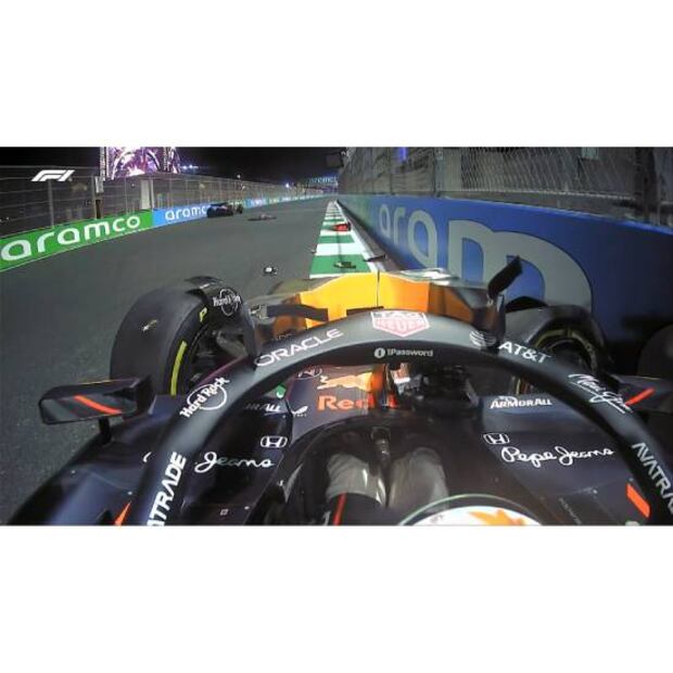 Así quedó el auto de Tsunoda en la práctica 2 del Gran Premio de Arabia Saudita. Foto: Especial