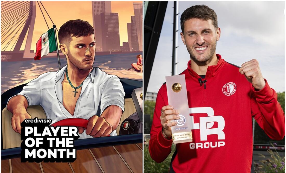 Santiago Giménez fue reconocido como el mejor jugador de septiembre - Twitter: @eredivisie