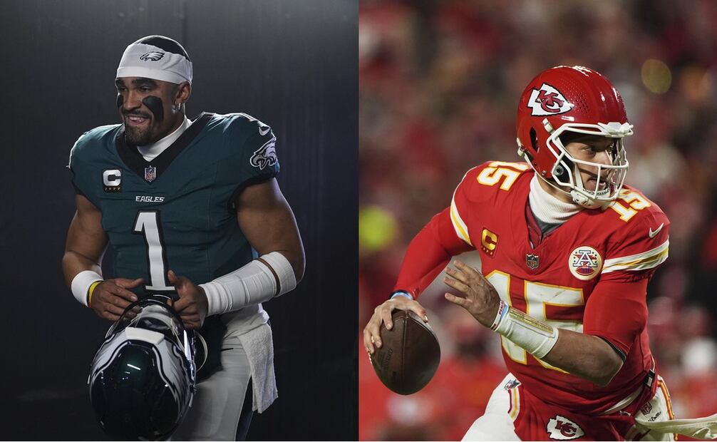 Jalen Hurts y Patrick Mahomes - Fotos: AP