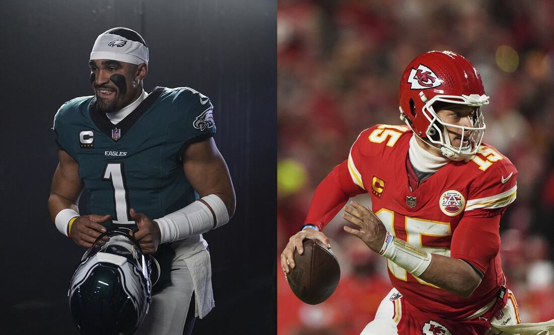 Jalen Hurts y Patrick Mahomes - Fotos: AP