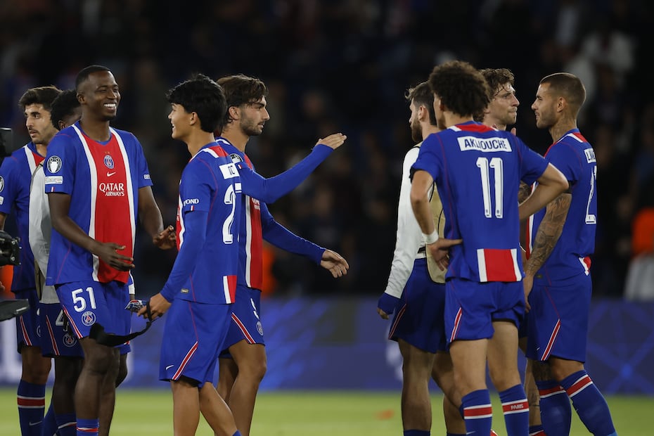 PSG en festejo de gol, durante la Champions League - Foto: EFE