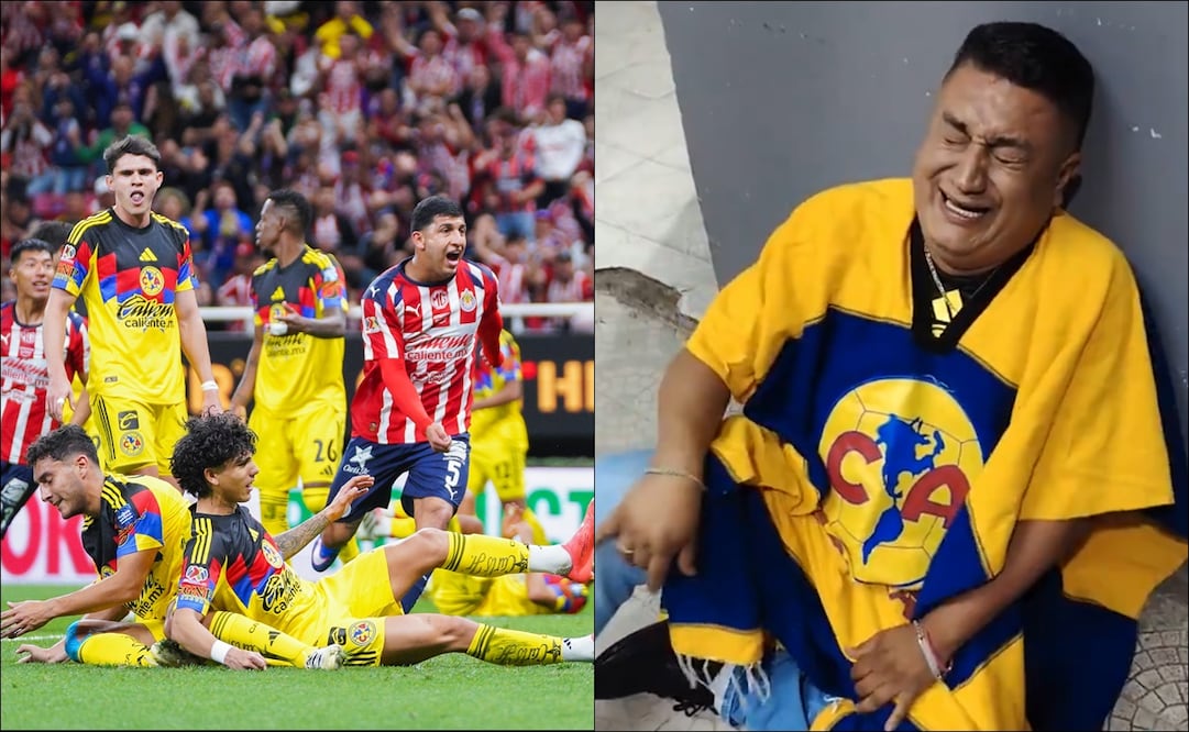Un aficionado del América estalló en llanto tras la derrota de su equipo ante las Chivas. FOTO: Imago7 / Captura