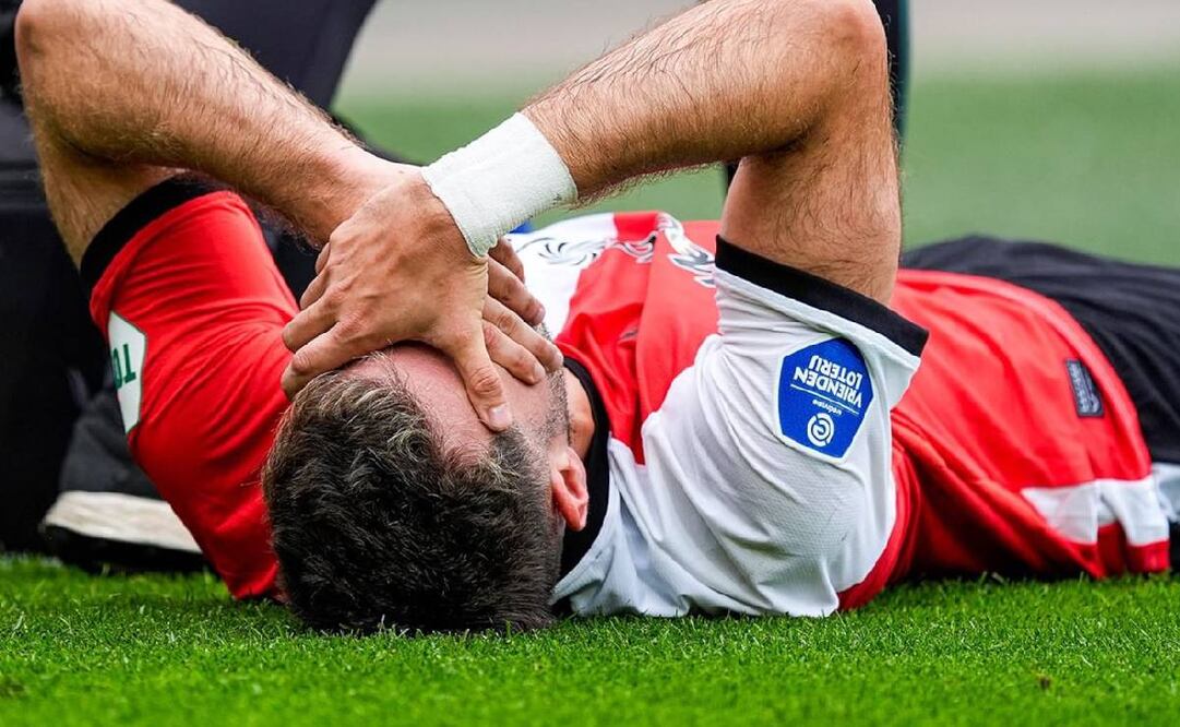 Santiago Giménez se lesionó en un partido de Feyenoord el fin de semana pasado. Foto: @sant.gimenez
