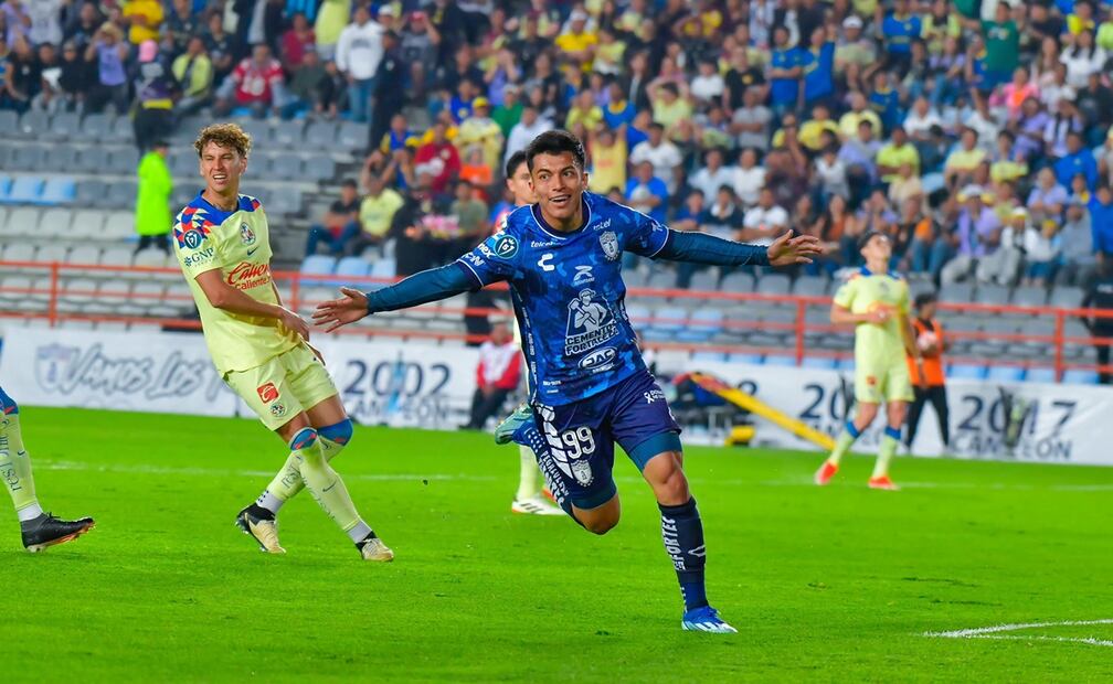 Miguel Rodríguez Macías celebrando su gol ante América con Pachuca en Concacaf / FOTO: Imago7