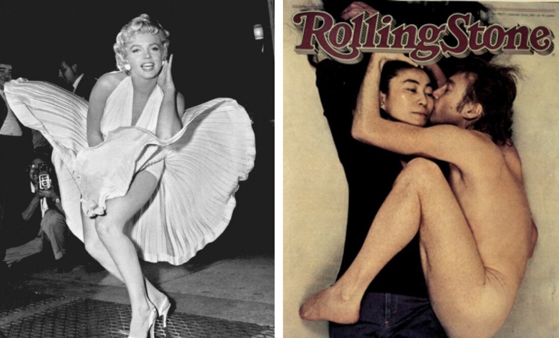Fotos: Marilyn Monroe de AP Photo/Matty Zimmerman y John Lennon y Yoko Ono de AP Photo/Magazine Publishers Assn and American Society of Magazine Editors