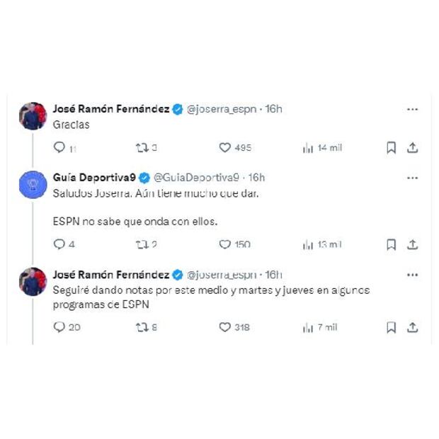José Ramón Fernández anunció que seguirá apareciendo en algunos programas de ESPN. Foto: Especial
