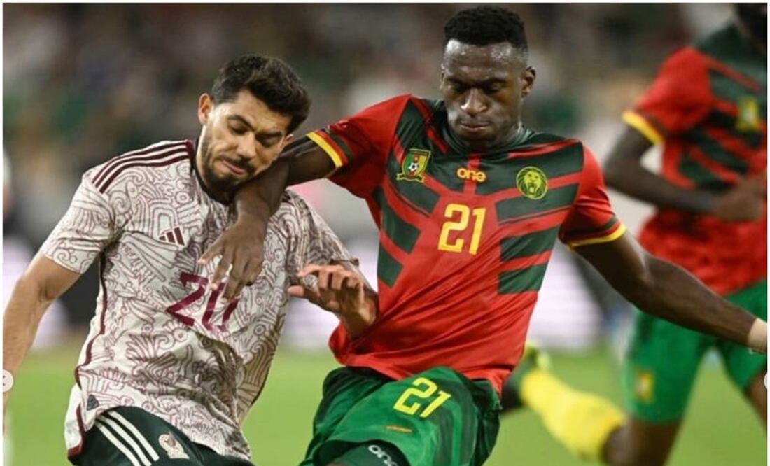 Oumar González debutó con Camerún frente a México - Foto: Oumar González (IG)