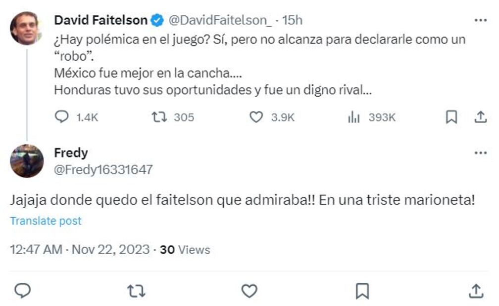 Tuit de David Faitelson