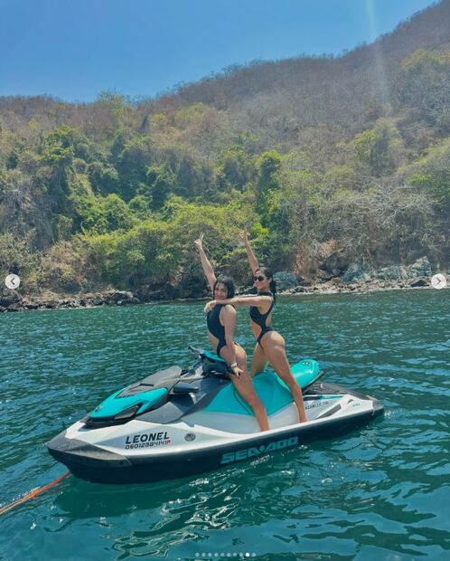 Stefani y Jessica Jiménez disfrutan del paraíso en Manzanillo, Colima. FOTO: @stefijimenezp