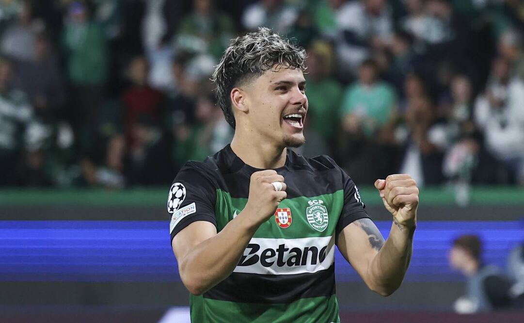 Araujo anotó un gol de los cuatro que el Sporting de Lisboa le hizo al City. Foto: AP.