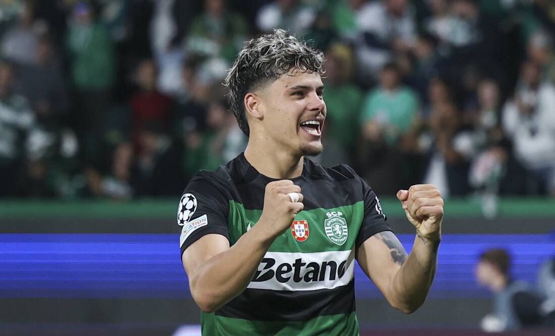 Araujo anotó un gol de los cuatro que el Sporting de Lisboa le hizo al City. Foto: AP.