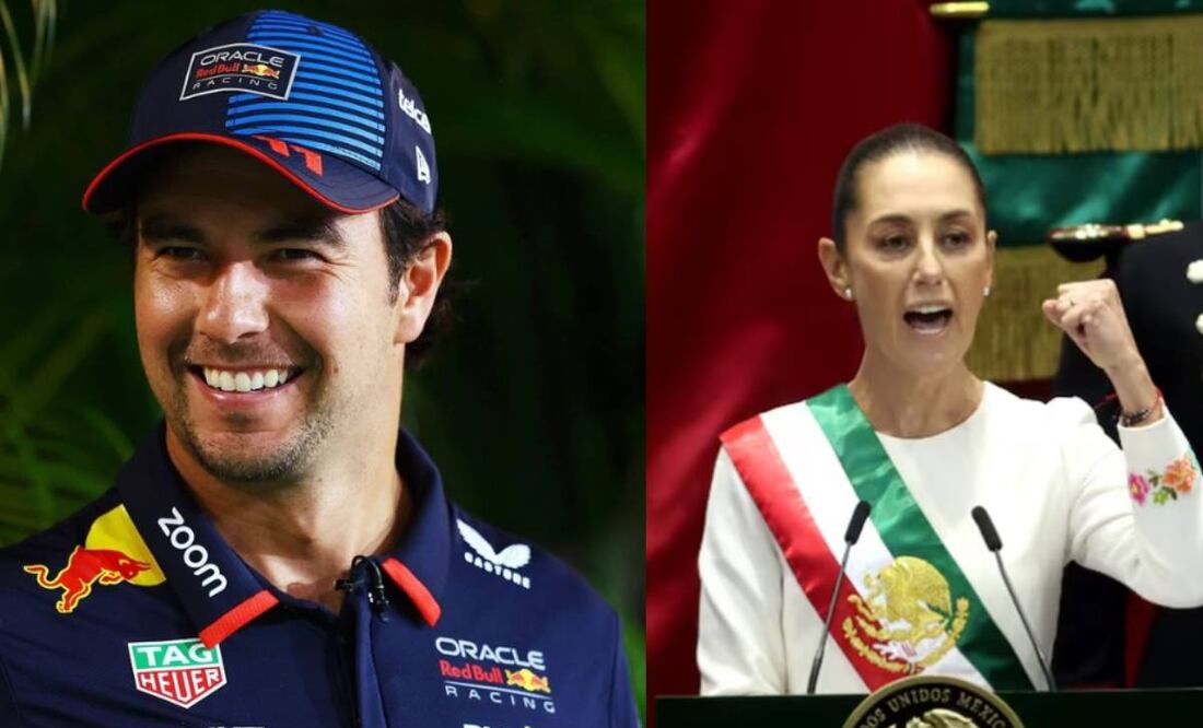 Checo Pérez le mando el mejor de los éxitos a Claudia Sheinbaum. Foto: Especial.
