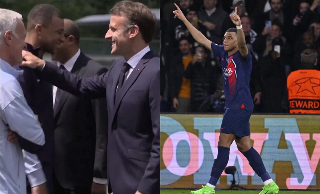 Kylian Mbappé charló con el presidente francés Emmanuel Macron. FOTOS: Especiales