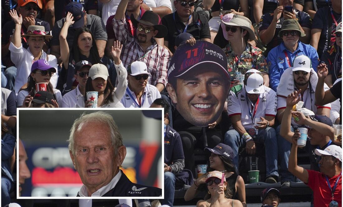 Afición mexicana y Helmut Marko en el GP de México / FOTO: AP