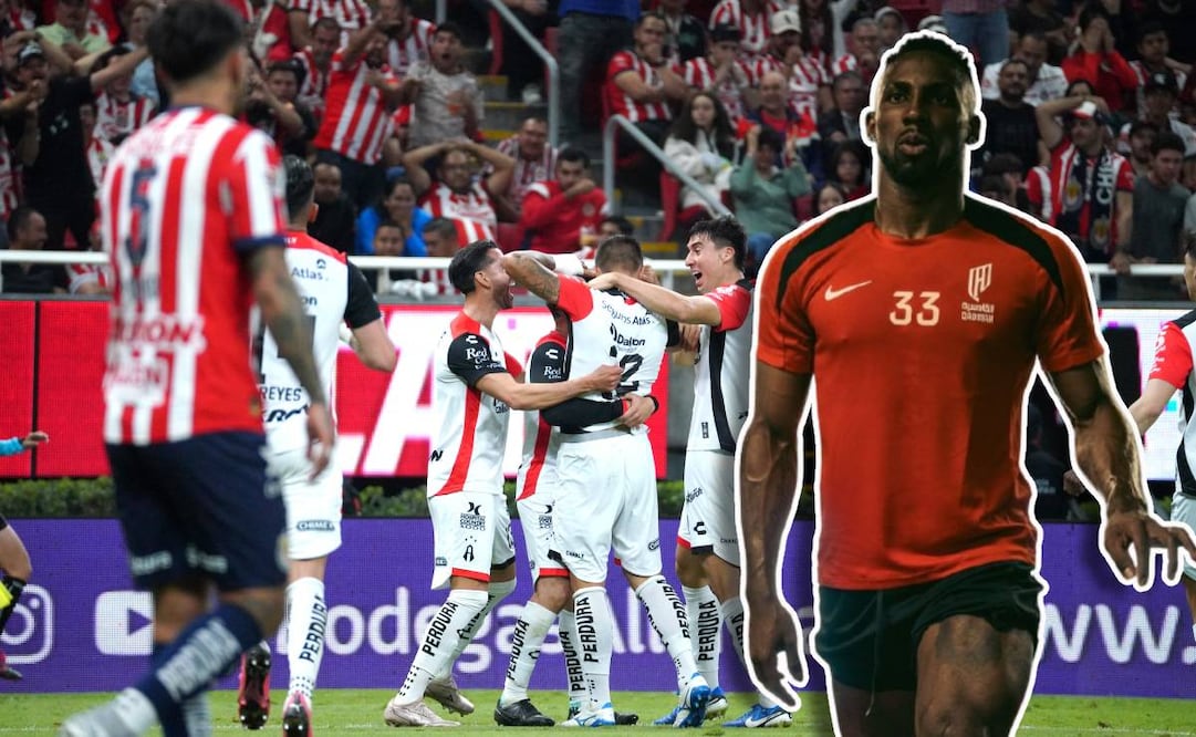 Julián Quiñones celebró la eliminación de las Chivas a manos del Atlas. FOTOS: Imago7 / @fcqadsiah