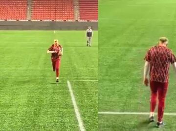 Héctor Herrera se pone a entrenar después del juego entre Xolos vs Toluca