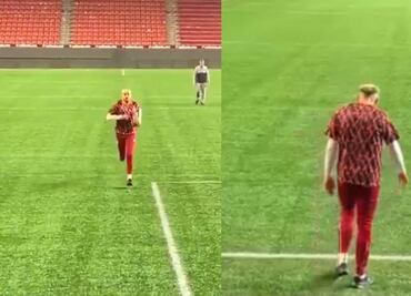 Héctor Herrera se pone a entrenar después del juego entre Xolos vs Toluca