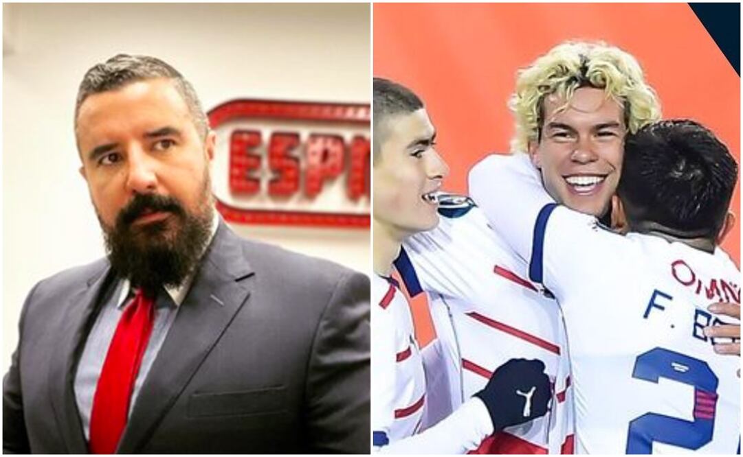 Álvaro Morales en ESPN y Cade Cowell festejando en Concachampions / FOTOS: Captura y Twitter @TheChampions