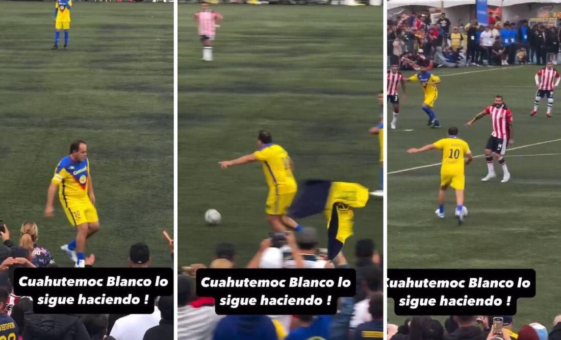 Cuauhtémoc Blanco deslumbró en un partido de leyendas de América contra las de Chivas. Foto: Especial