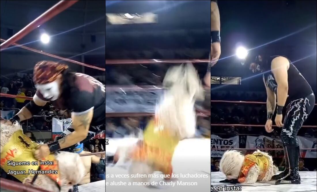 Charly Manson lanza por los aires a Alushe. FOTOS: Capturas