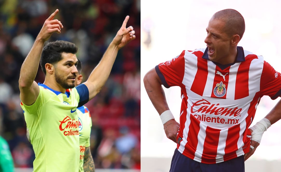 Henry Martín celebrando con América y Javier 'Chicharito' Hernández con Chivas / FOTO: Imago7