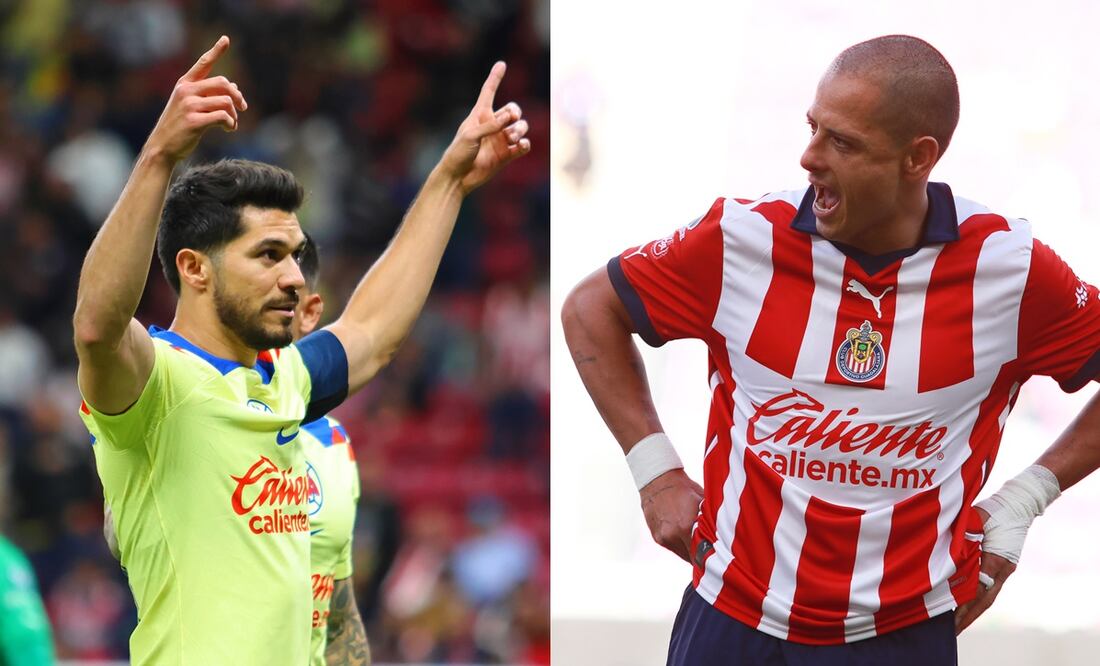 Henry Martín celebrando con América y Javier 'Chicharito' Hernández con Chivas / FOTO: Imago7