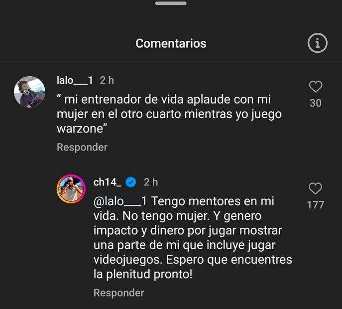 Chicharito se enganchó con el comentario de uno de sus seguidores. Foto: Especial