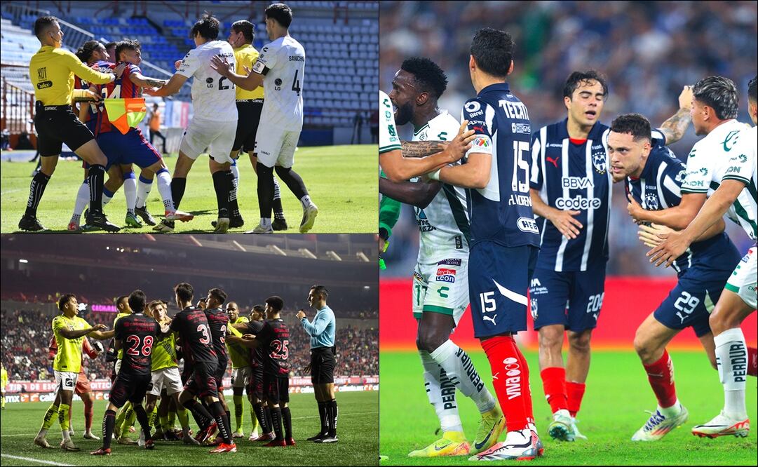 Momentos de tensión se vivieron en la jornada dominical del futbol mexicano. FOTOS: Imago7