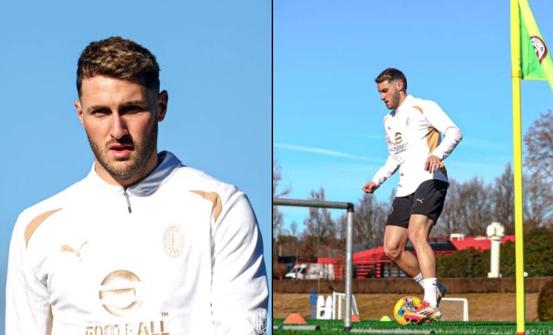 Santiago Giménez tuvo su primer entrenamiento como jugador del AC Milán. FOTO: @acmilan
