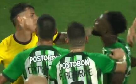 América y el Atlético Nacional protagonizan un conato de bronca