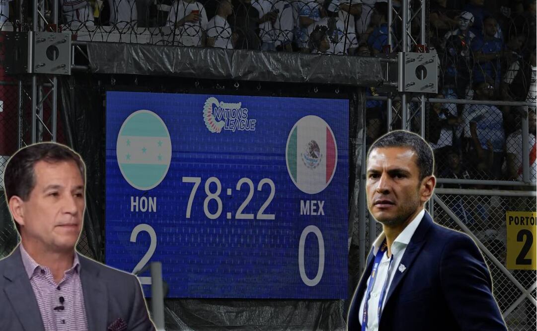 Javier Alarcón, Jaime Lozano y marcador de Honduras-México / FOTO: Captura e Imago7