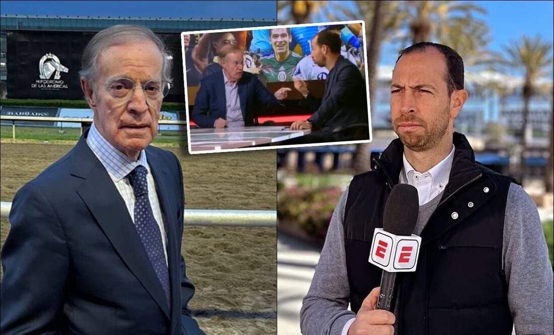 José Ramón Fernández y Mauricio Ymay protagonizaron un momento de tensión durante el programa 'Cronómetro' de ESPN. FOTO; Especial