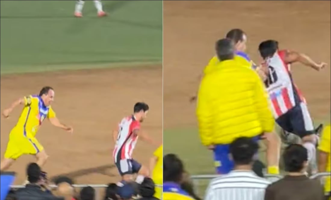 Así fue la dura entrada de Cuauhtémoc Blanco sobre el 'Venado' Medina. FOTO: Capturas