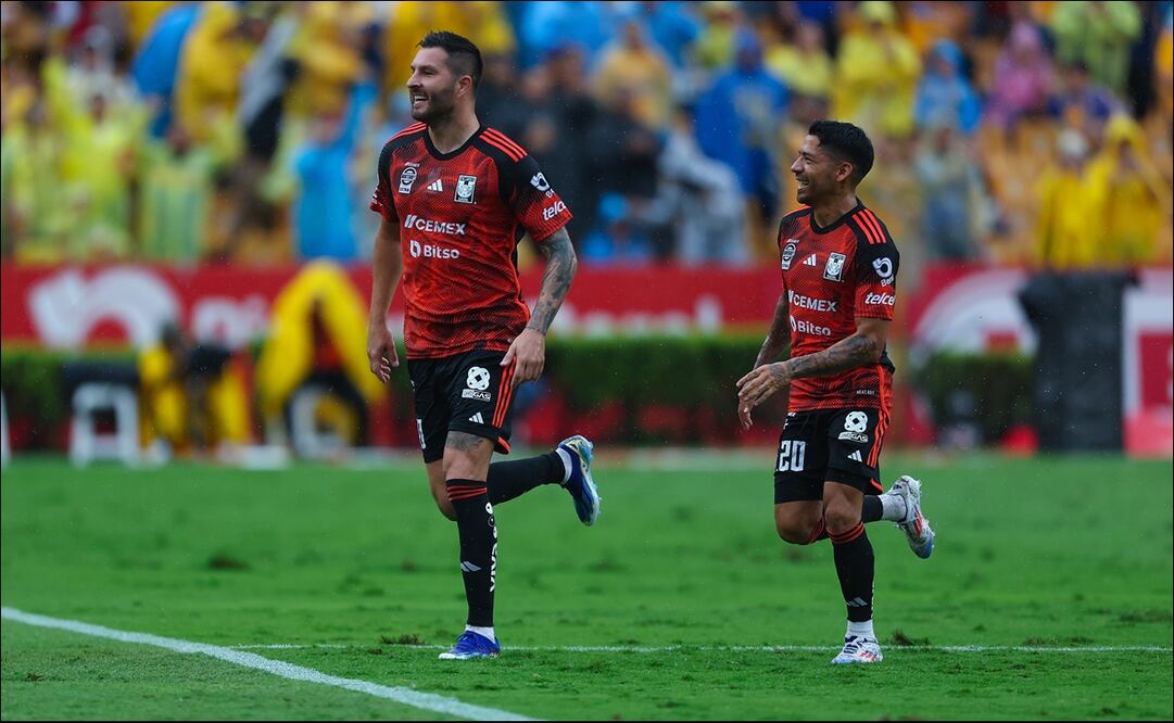 André-Pierre Gignac celebra su anotación en el primer tiempo ante Puebla. FOTO: Imago7