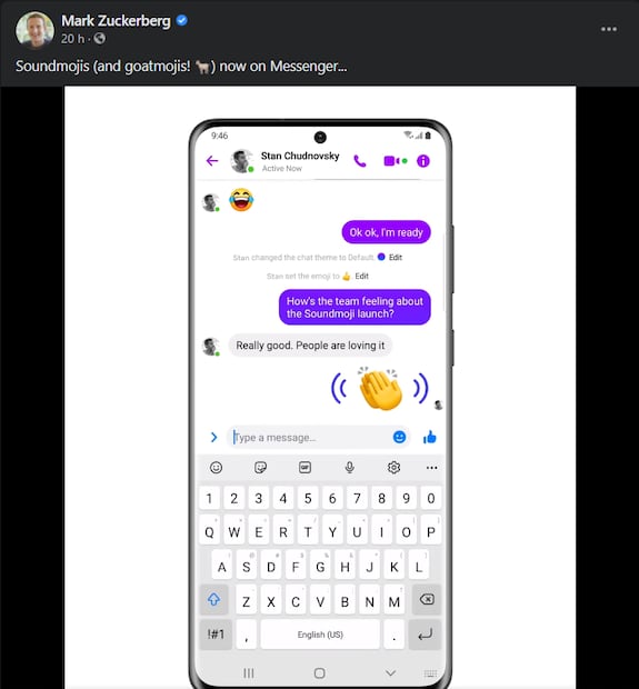 Así funcionan los nuevos emojis con sonido de Facebook Messenger
