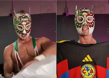 El Grande Americano presume regalo del América; recibe jersey personalizado