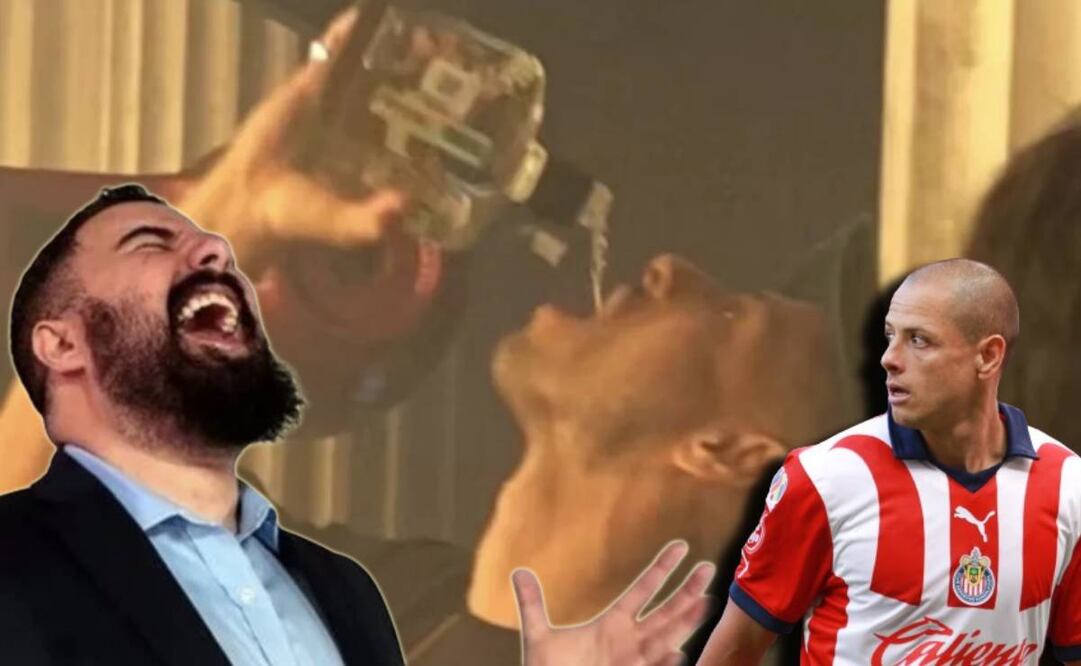 Javier Hernández tomando tequila y con Chivas, y Álvaro Morales riendo / FOTOS: Captura, Especial e Imago7