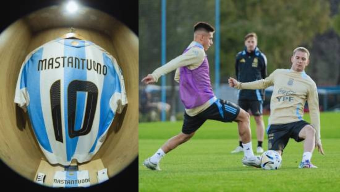 Franco Mastantuono fue elegido para usar el dorsal '10' de Argentina. Foto: Especial