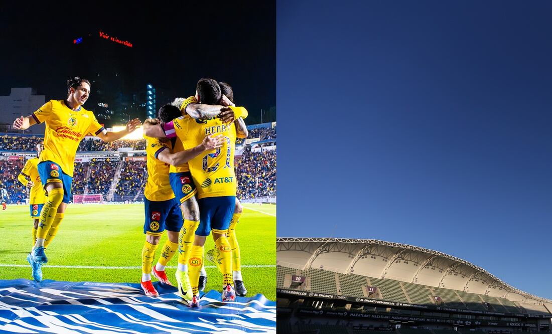 América en festejo y el Estadio Encanto - Fotos: Imago7