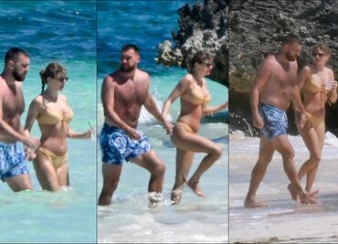 Travis Kelce luce pasado de peso en sus vacaciones en las Bahamas