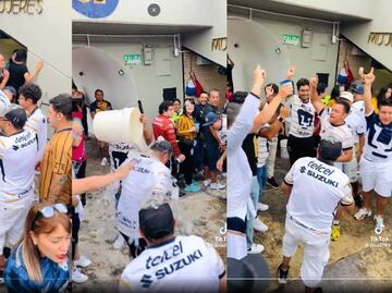 Aficionado de Pumas se hace viral por ser bautizado en los baños del Estadio Olímpico