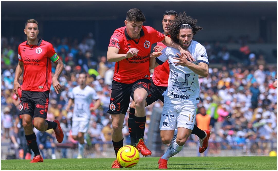 Pumas y Xolos igualaron a tres goles en la Jornada 11 del Clausura 2024 - Foto: Imago7