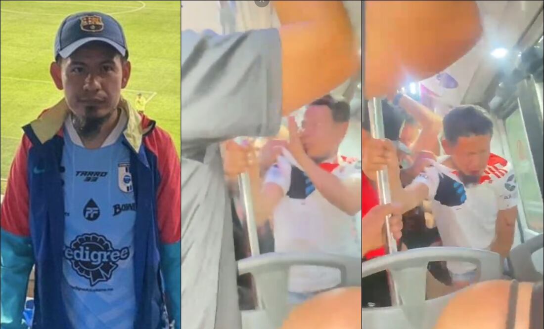 Aficionado de los Gallos fue golpeado por seguidores de Atlas. FOTOS: Capturas