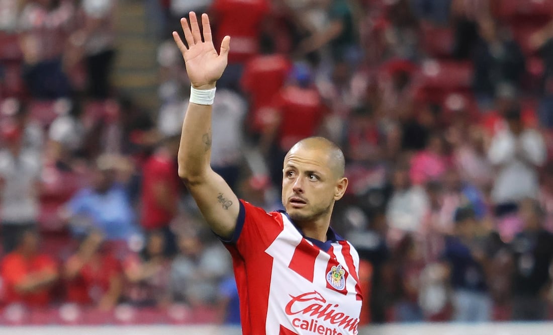 Javier 'Chicharito' Hernández en el partido entre Chivas y Puebla tras anotar gol / FOTO: Imago7
